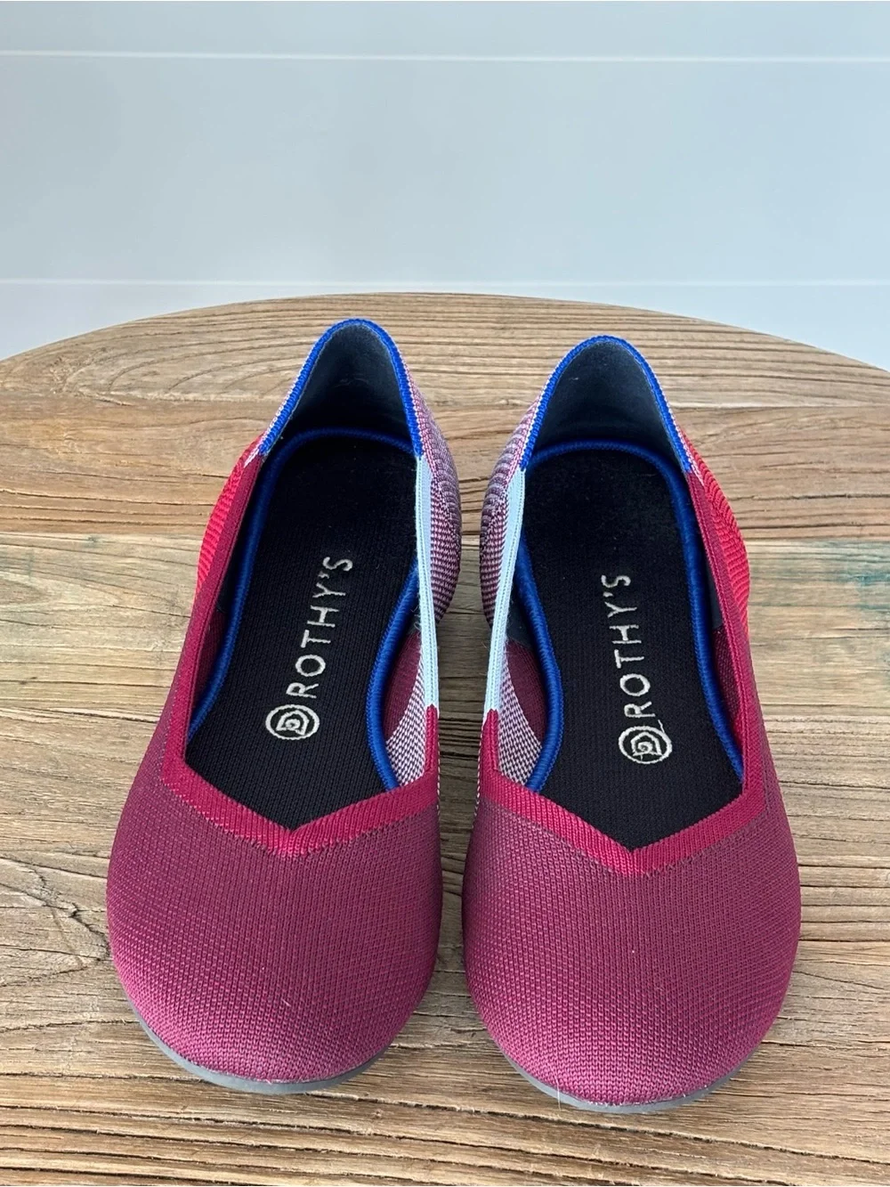 Rothy’s Limited Edition Berry Colorblock Round Toe Flats Women's Size 10.5